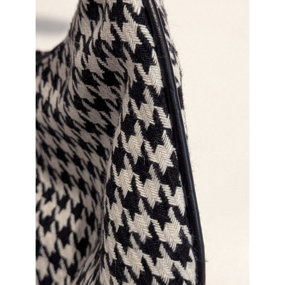 Herringbone Pattern Shoulder Bag Black, White-Lp - image 2